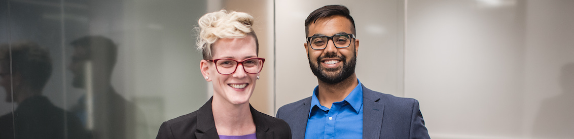 Two mature students study at Fleming College
